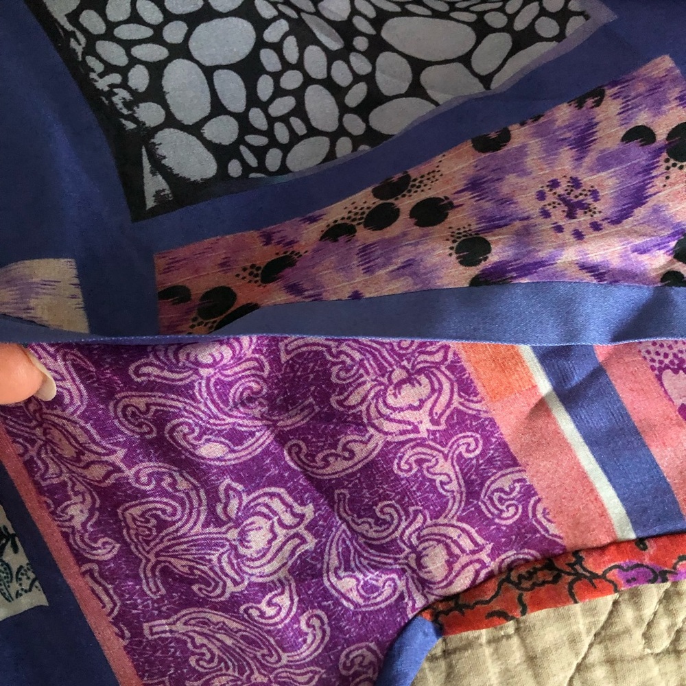 Etro patchwork silk tunic dress/ shirt scarf print 3/4 sleeves multi purple boho - Picture 9 of 14
